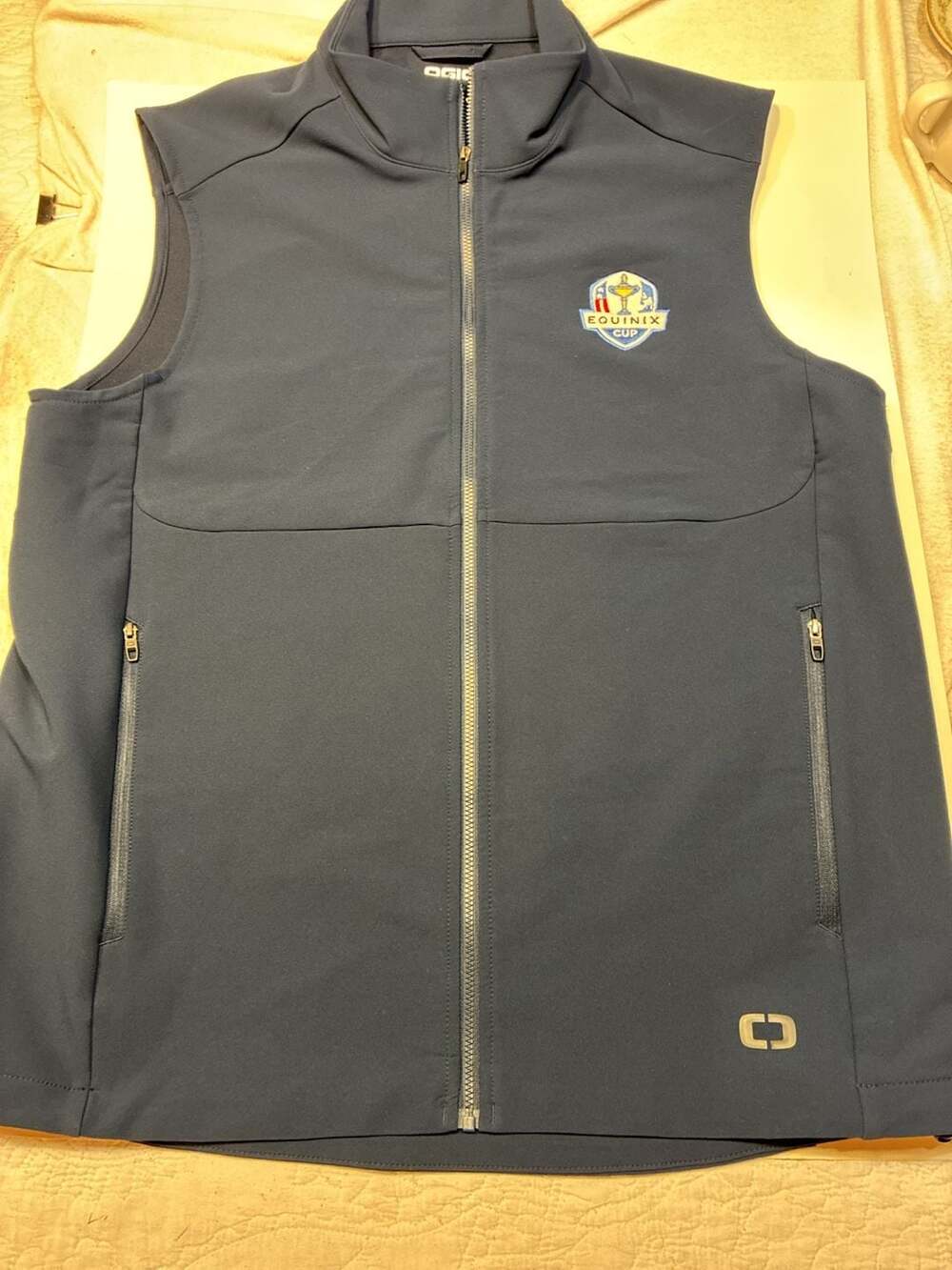 OGIO Equinix Cup Full-Zip Soft Shell Vest Navy Blue Large